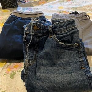 Cat & Jack Gray Joggers and Blue Denim Jeans Kids Bottoms Set set of 3